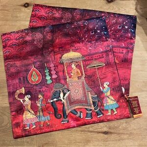 NWT The Bombay Store Set of Satin Pillowcases (2) shams pillow covers 16x16